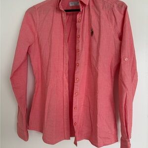 U.S. Polo Assn. Women's Pink Casual Button Down Shirt